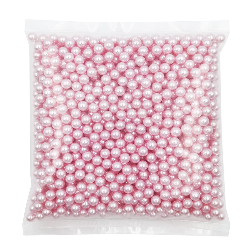 Inspirelle 1100 Pezzi Di Perle Finte In Abs Rosa Non Forate Per Riempire Vasi, Perline Da Trucco Senza Foro Da 8 Mm Per Contenere Rossetto E Eyel-image