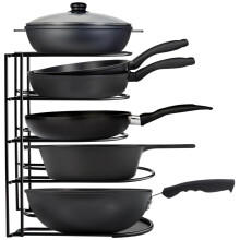 Extreme Matters Organisateur de pots et de pannes lourds | Sware de cuisine et couvercle a 5 niveaux | Frevaning ou Wall Mount | Organisateur de