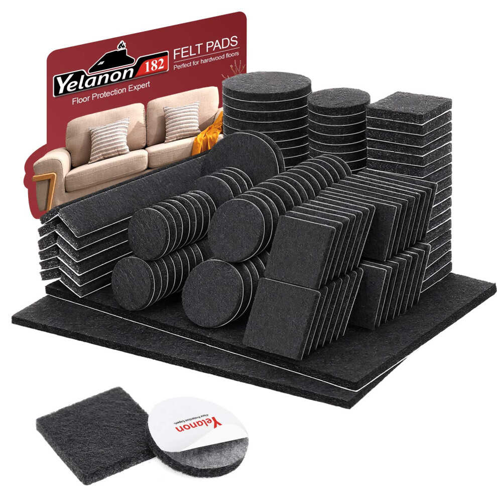 Felt Furniture Pads -182 Pcs Furniture Pads Self Adhesive  Cuttable Felt Chair Pads  Anti Scratch Floor Protectors for Furniture Feet Chair Legs  Furn-image-OPC-PFPGRJK-NEW