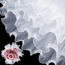 Joez Wonderful 4,37 Yards Blumen-Geschenkpapier, Goldrand, weier Blumenstrau, Geschenkpapier, Blumen-Geschenkpapier, Netzpapier fr Valentinstag, F
