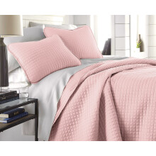 Southshore Fine Living Inc. Pink Queen Quilt Bedding Set Oversized Quilts Queen Size/Full Pet Hair Resistant Bedding Soft Cozy Bedspread Full Si