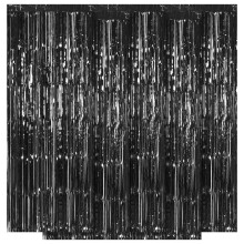 5 Pack Black Fringe Backdrop 3.2ft x 8.2ft Foil Curtain Tinsel Foil Fringe Curtains Backdrop Tinsel Backdrop Streamers for Birthday Curtain Party Deco