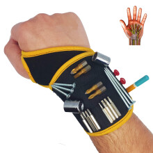 BINYATOOLS magnetische polsband -zwart- met supersterke magneten houdt schroeven vast spijkers boor unieke polssteun ontwerp cool handige gadget cade