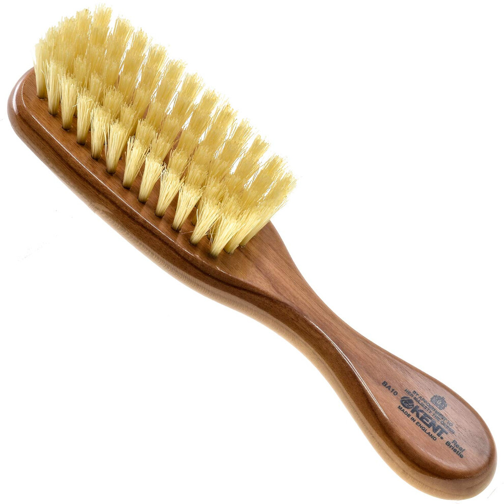 Kent BA10 Newborn Baby Hair Brush with Soft 100% Pure White Natural Bristle  Cradle Cap Hairbrush for Infant  Toddler and Kids with Cherrywood Base. E