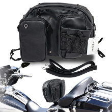 JIYIFOUHY Voor Road Glide Motorrijder Rugleuning Tas Afneembare Sissy Bar Tas Bestuurder Rugleuning Zitzak Organizer Zadeltassen Voor CVO Road Glide