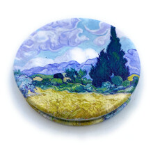 Aeisage Art Ajndkok noknek Utazsi tkr Van Gogh kzi tkr Kis kozmetikai kompakt tkr Aranyos zsebes tkr, nyomtatott bzamezo s ciprus tmr