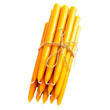BeeTheLight Beeswax Taper Candles (Pack of 12) - Dipped Style Smokeless Unscented Candles - 12 Hours Burn Time Each - All Natural 100% Pure Beeswax Ca