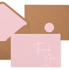 VNS Creations 100 stuks Bedankkaarten met Enveloppen & Stickers - Elegante 4x6 Lege Bedankkaarten Set