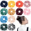 13 pcs Chouchous Cheveux Velours Élastiques, Accessoires Colorés pour Queue de Cheval 1