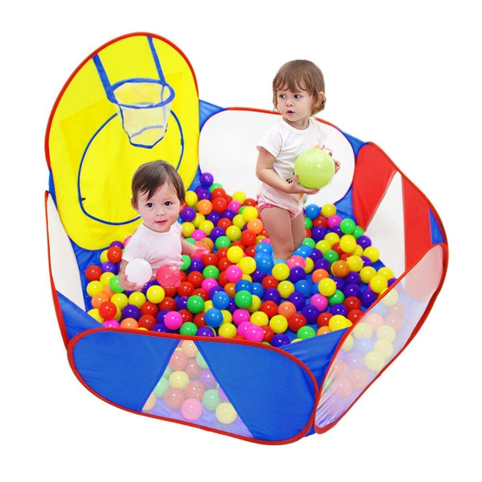 Kids Ball Pit Large Pop Up Childrens Ball Pits Tent For Toddlers Playhouse Baby Crawl Playpen With Basketball Hoop And Zipper Storage Bag 4 Ft Eocolz