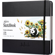 ALKALO Vierkant Schetsboek voor Tekenen, 120 Pagina's, 122LB/180GSM Dikte Papier