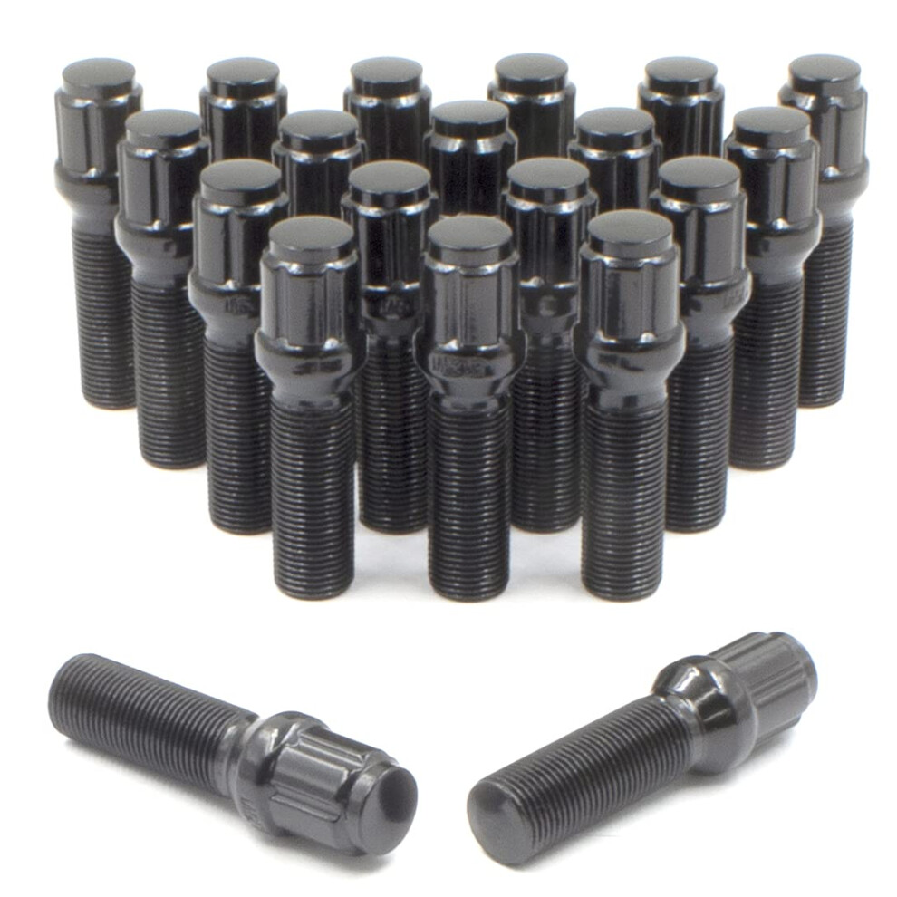 Wheel Accessories Parts Set of 20 Black 14x1.5 Lug Bolts Locking Spline Conical Seat with 28 mm Shank Length Small Diameter Lug Bolt with Dual Hex Key-image-OPC-PGGC2DX-NEW