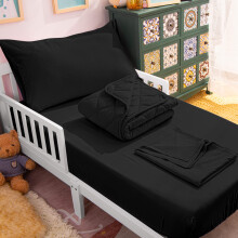 NTBAY Toddler Bedding Set - 4 Piece Soft and Breathable Crib Bedding Set for Boys and Girls Includes Quilted Comforter Fitted Sheet Flat Top Sheet