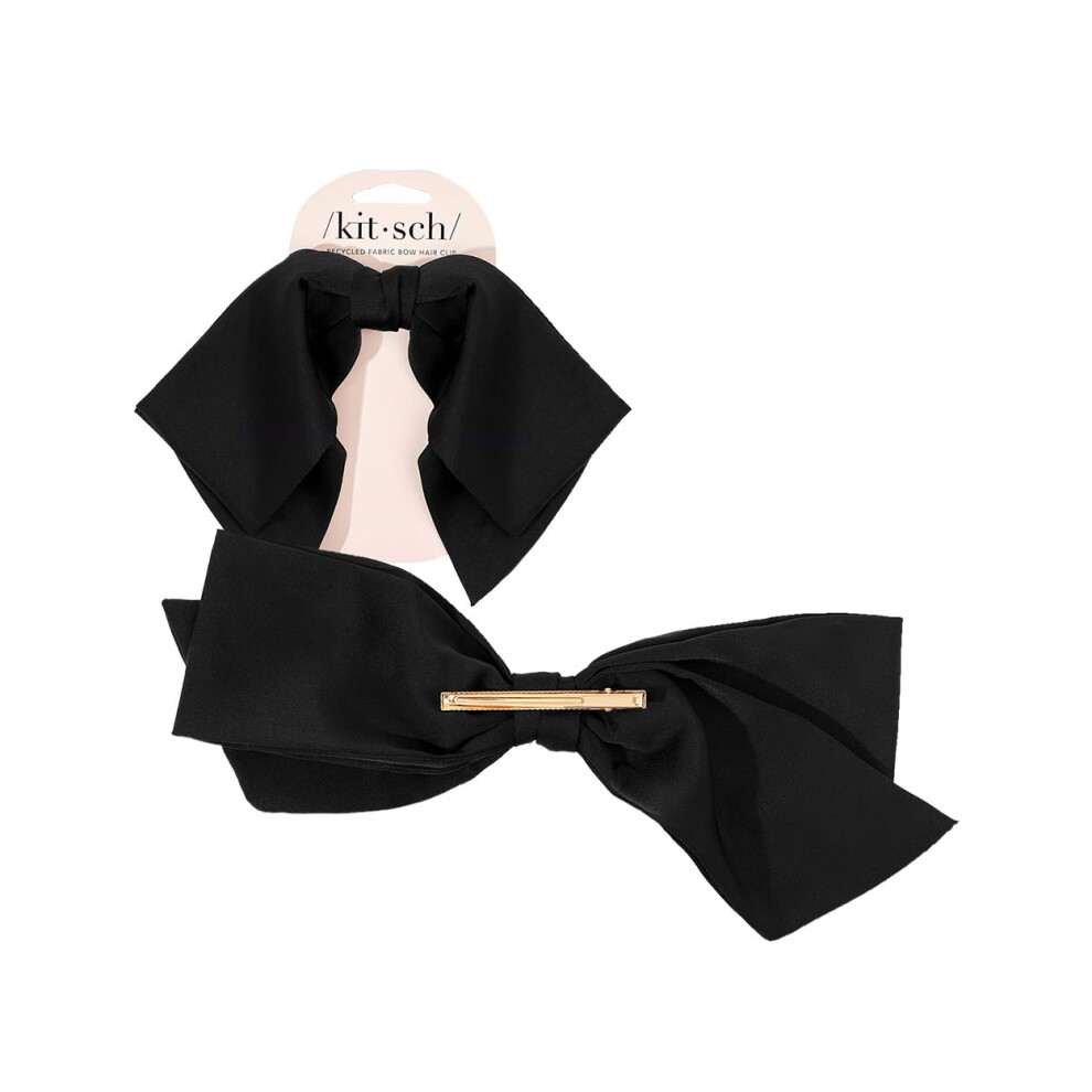 Photos - Shears & Haircut Fabric Kitsch Recycled  Bow Hair Clips for Women Oversized Hair Bow Clip Coquette Bows for Hair Cute Ribbon Bow Clip Elegant 