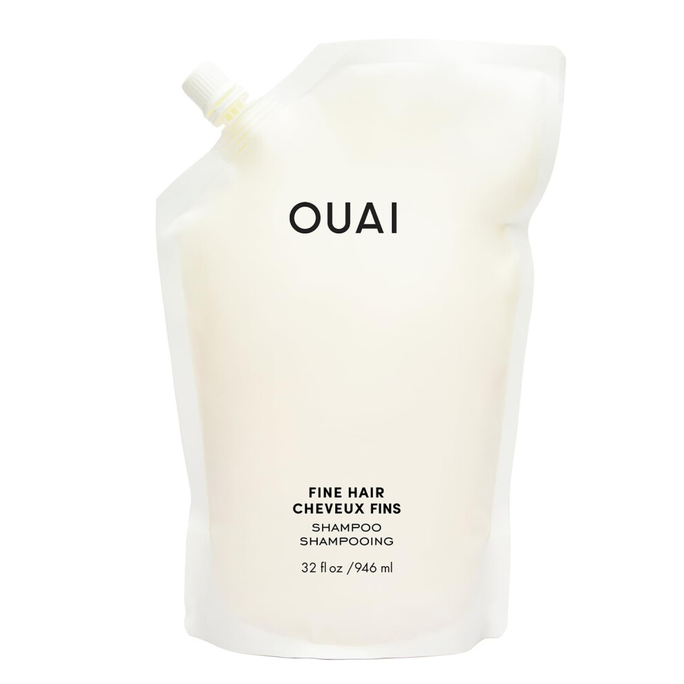 Ouai Fine Shampoo Refill - Volumizing Shampoo With Strengthening Keratin Biotin & Chia Seed Oil For Fine Hair - Delivers Weightless Body - Paraben P