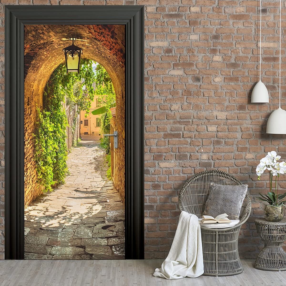 3D Casier À Vin Mode Vintage Papier Peint De Porte Autocollants De Papiers Peints 90 X 200 Cm
