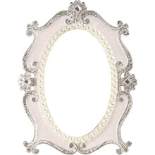 Nerien Vintage Vanity Tabletop Mirror Metal Oval Decorative Makeup Mirror with Stand Antique Table Cosmetic Mirror Coquette Countertop Desk Dresser