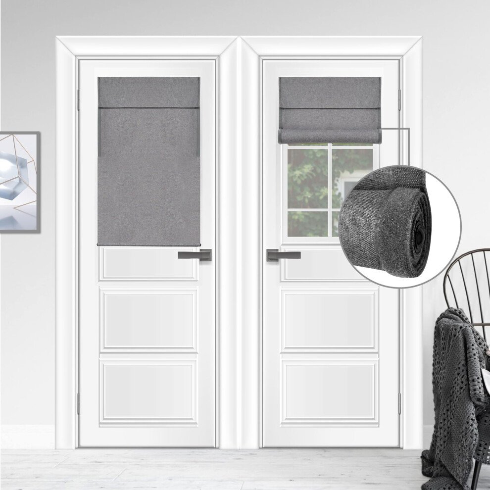 Rideau de porte triple couche WdFour, protection UV, 100 % occultant, multi-usage, silencieux, facile     installer, store enrouleur r   glable pour