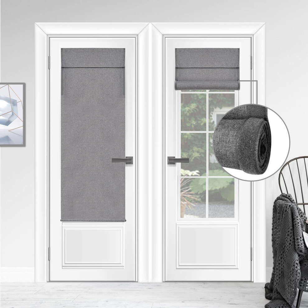 Rideau de porte triple couche WdFour, protection UV, 100 % occultant, multi-usage, silencieux, facile     installer, store enrouleur r   glable pour