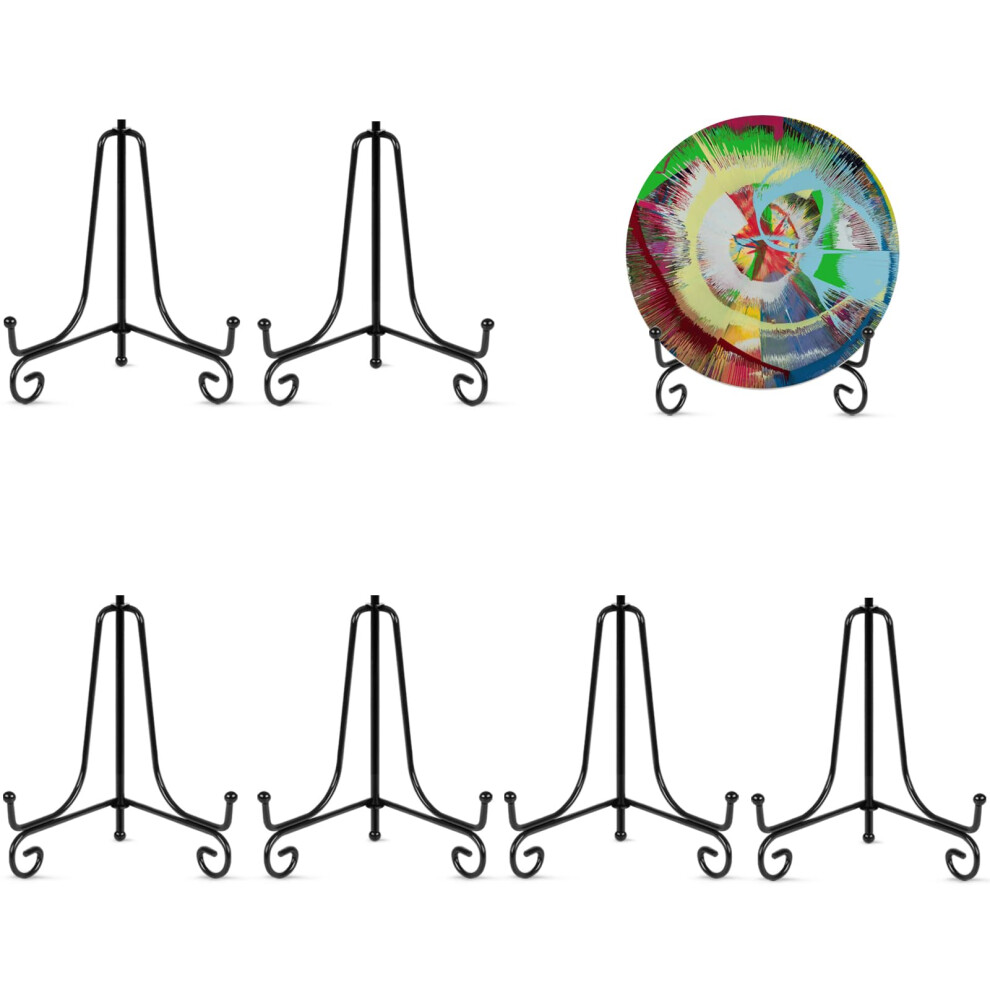 Vivinin Lot De 6 Supports D'assiettes Pour PréSentoir, Support De Cadre Photo De 4 Pouces, Support De Cadre En MéTal Et œUvres D'art, Petit Cheva-image