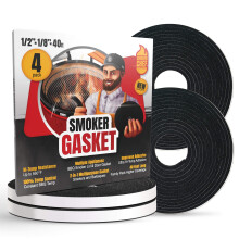 Smoker Chef XXL 40 FT grill tmts dohnyosoknak - fekete 1/2 x 1/8 Hi Temp Seal Smoker tmts - 4 csomag x 10 FT Self Stick fekete Nomex Fire Tape