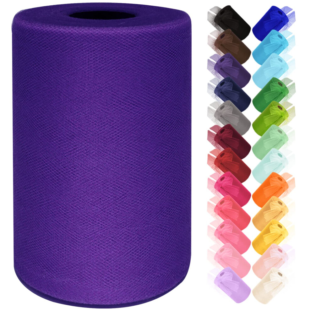 Rouleau de tulle 15 cm x 91,4 m (300 pi) - Ruban transparent en tulle pour confection de tutu, emballage cadeau, mariage, baby shower, anniversaire, H
