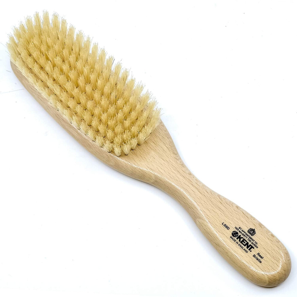 Kent LS9D Ladies Finest Hair Brush for Women - Boar Bristle Hair Brush Made of Satinwood and Soft Boar Bristle for Thin Hair - Luxury Royal Styling Br