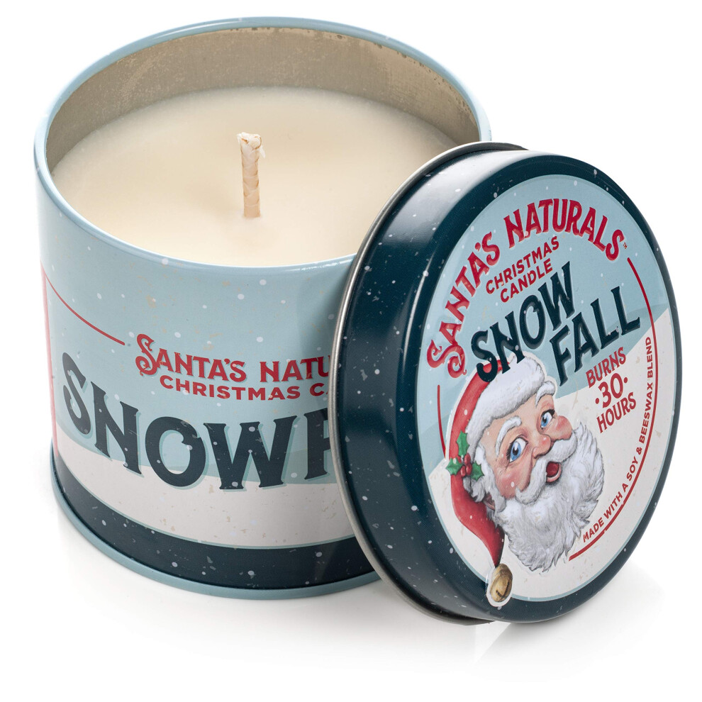 Candela Natalizia Santa's Naturals Snow Fall (240 G) | Note Di Pino, Agrumi, Eucalipto | Regalo Di Natale | Durata Di Combustione Di Oltre 30 Ore-image