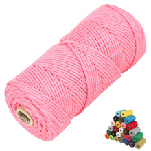 45 Color Options Macrame Cord 3mm/4mm/5mm x109 Yards Macrame Cotton Cord 4 Ply Twisted Macrame Yarn Natural Cotton Cord Perfect Macrame Supplies for