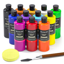 Peinture acrylique Shuttle Art, 12 couleurs, grand flacon de 473 ml, pigments riches, haute viscosit , pour artistes d butants et enfants, sur ro