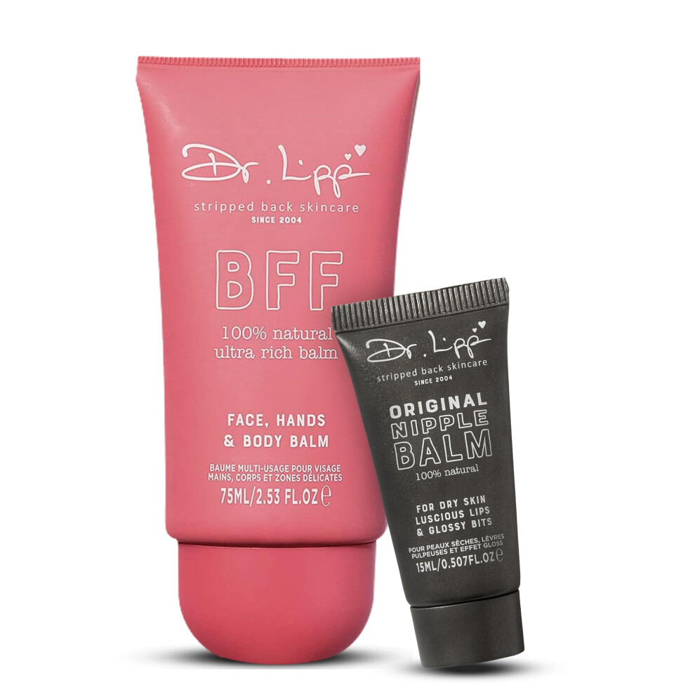 DR. LIPP Dry Skin Heroes [BFF ultra rich Balm 30ml & Original Nipple Balm 8ml] - 14-in-TWO Multi-Use Balms for Lips  Nipples & More - 100% Natural Coc-image-OPC-PGGC59C-NEW