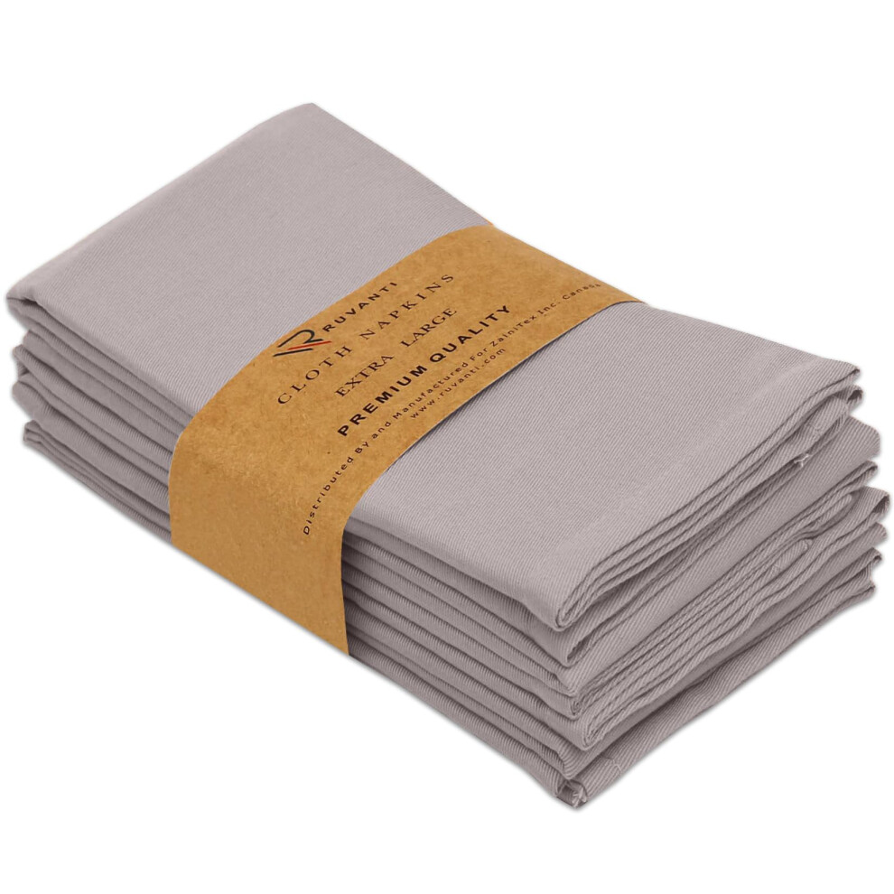 Ruvanti Cloth Napkins Set Of 6 18X18 Inches Napkins Cloth Washable Soft Durable Absorbent Cotton Blend. Table Dinner Napkins Cloth For Hotel Lun