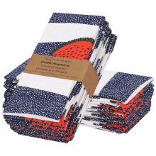 Ruvanti Cloth Napkins Set of 12 Cotton 100%  18x18 Inches Napkins Cloth Washable  Soft  Absorbent. Cotton Napkins for Parties  Christmas  Thanksgiving