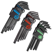 Conjunto de chave Allen Carbyne de 35 peas com extremidade esfrica de brao longo, polegada/mtrica/Torx. Inclui Hex mtrico 1,27 mm-10 mm SAE