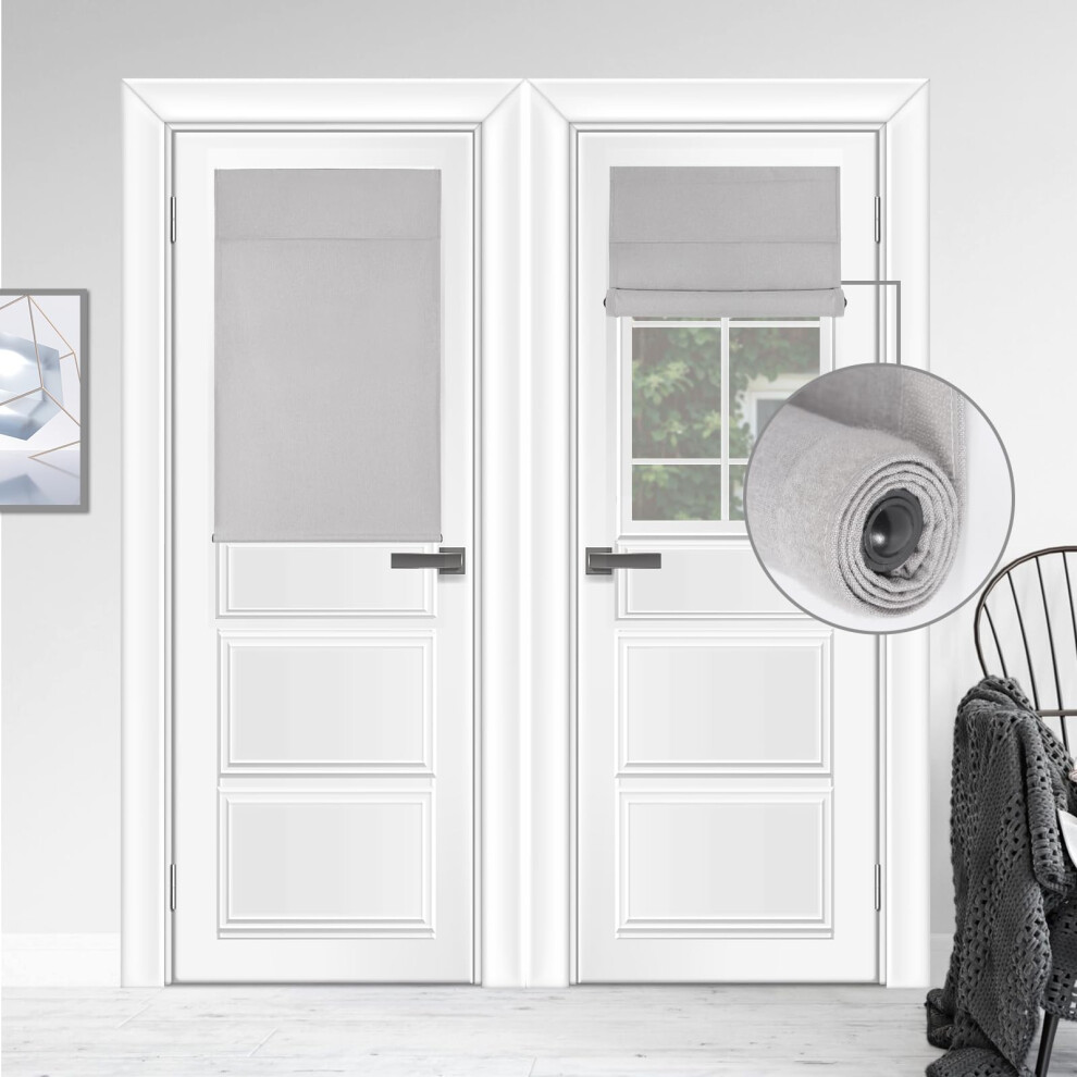 Rideau de porte triple couche WdFour, protection UV, 100 % occultant, multi-usage, silencieux, facile     installer, store enrouleur r   glable pour
