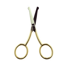 Ciseaux professionnels Camila Solingen CS06, hypoallergéniques, plaqués or, à bouts arrondis et sécurisés, pour le visage, le corps et les poils