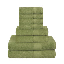 Ensemble de serviettes Glumburg Ultra Soft a 8 pieces - 100% Pure Ringspun Cotton contient 2 serviettes de bain surdimensionnees 27x54 2 serviett