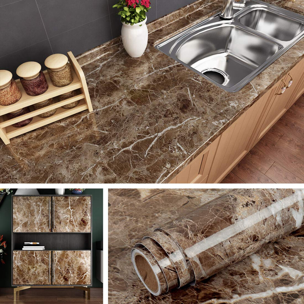 Livelynine Marble Wallpaper Peel And Stick 15.8X394 Contact Paper Peel And Stick Countertops For Kitchen Counter Marble Sticker For Table Bathroom Cou 016071775761
