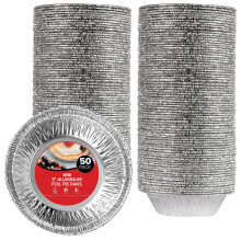 Lager dit hjem 3 tommer aluminiumsfolie pie pander (50 tælling) disponible & genanvendelige mini pie pander små pie tin til bagning af caféer og