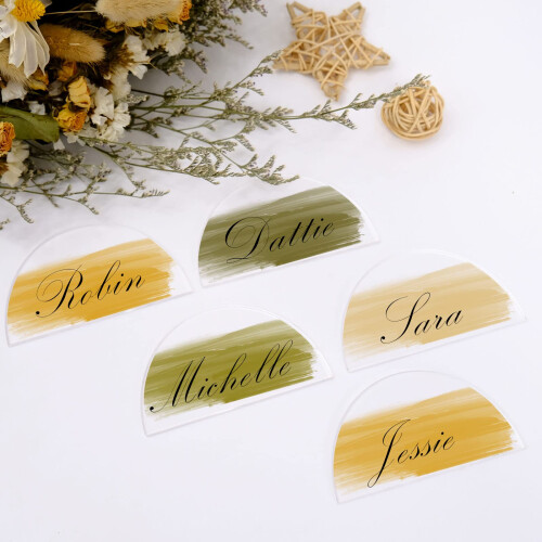 Set di 10 segnaposto in acrilico trasparente per tavolo da matrimonio