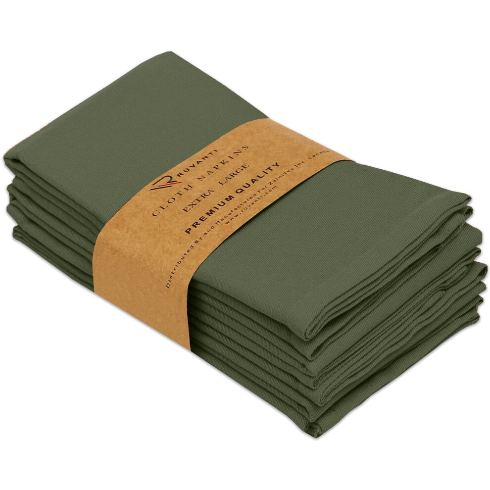 Ruvanti Cloth Napkins Set Of 6 18X18 Inches Napkins Cloth Washable Soft Durable Absorbent Cotton Blend. Table Dinner Napkins Cloth For Hotel Lun