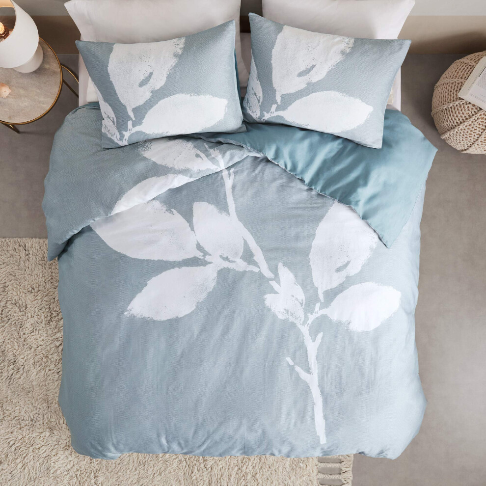 Inspire by Intelligent Design Parure de lit r   versible 100 % coton - Housse de couette en satin respirant - Ensemble de literie moderne toutes sa