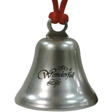 Bevin Bells It's A Wonderful Life Christmas Ornament Bell | Made of Steel | Official Movie Keepsake Christmas Ornament | Red String & Red Velvet Gift