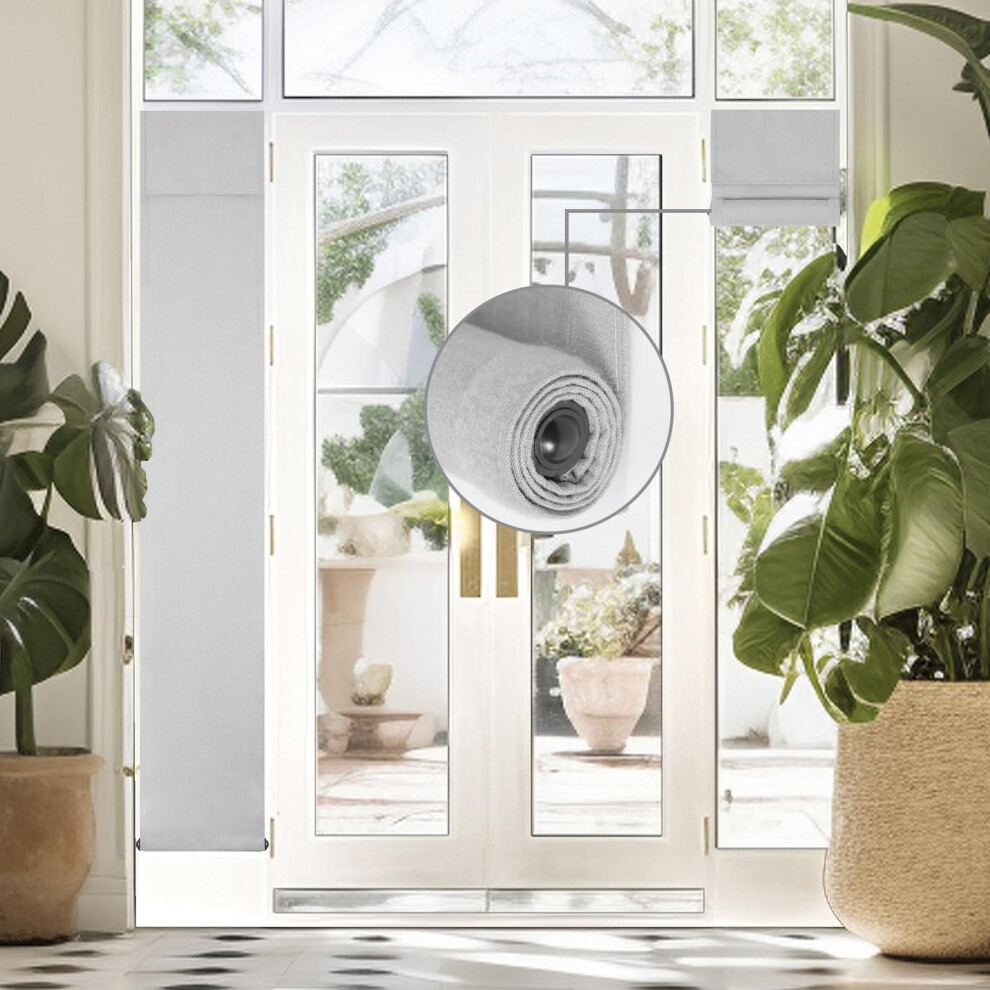 Wdfour Dreilagiger Uv-Schutz, 100 % Lichtblockierung, Vielseitig Einsetzbar, Ger?Uschlos, Einfach Zu Installierender T?Rvorhang, Verstellbarer Rollo,-image