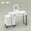 Homcom HOMCOM Dressing Table with LED Leaf Shape Mirror and 5 Drawers, White 3