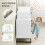 Homcom HOMCOM Dressing Table with LED Leaf Shape Mirror and 5 Drawers, White 6