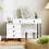 Homcom HOMCOM Dressing Table with LED Leaf Shape Mirror and 5 Drawers, White 9