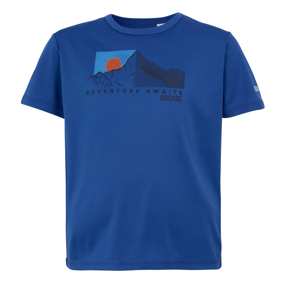 (7-8 Years, Olympian Blue) Regatta Childrens/Kids Alvarado IX Adventure Awaits T-Shirt