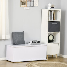 HOMCOM Storage Chest With Lid, 113L Storage Box, White