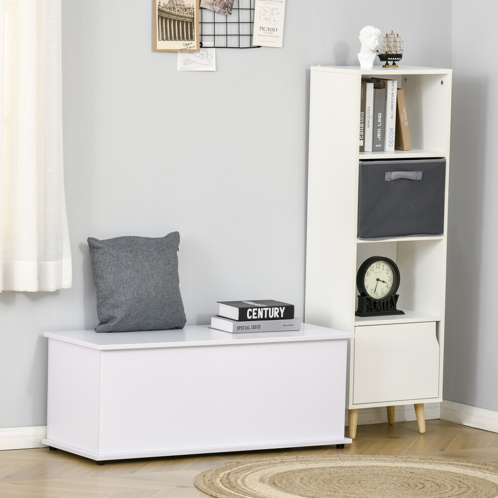HOMCOM Storage Chest With Lid, 113L Storage Box, White